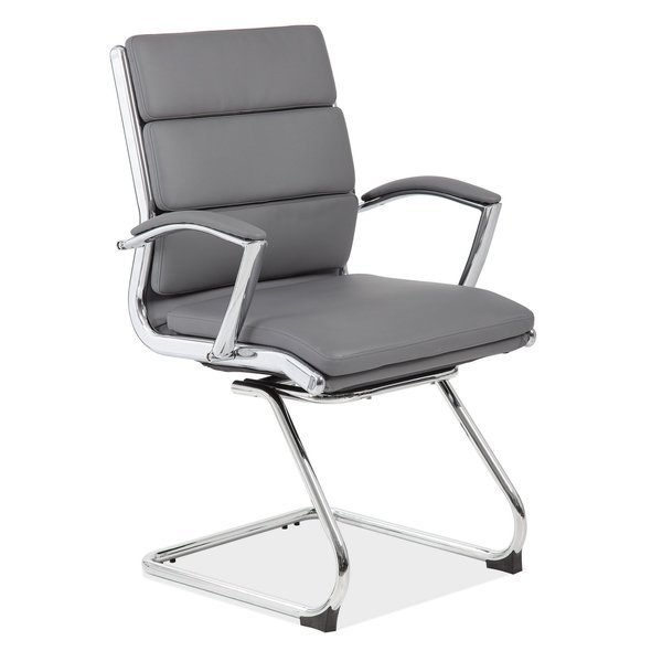 Officesource Merak Collection Executive Guest Sled Base with Chrome Frame 1509VGR